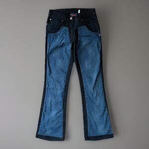 Vintage Karl Kani Jeans Women's 27 Blue Black Double Knee Streetwear Flare